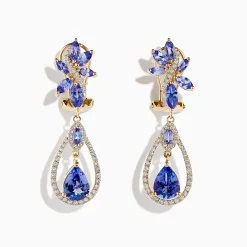 Effy Jewelry 14K Yellow Gold Tanzanite and Diamond Earrings | Earrings
