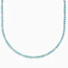 Effy Jewelry 14k Yellow Gold Turquoise and Diamond Tennis Necklace | Necklaces & Pendants