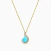 Effy Jewelry 14K Yellow Gold Turquoise and Diamond Pendant | Necklaces & Pendants
