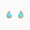 Effy Jewelry 14K Yellow Gold Turquoise and Diamond Earrings | Earrings