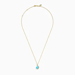 Effy Jewelry 14K Yellow Gold Turquoise and Diamond Pendant | Necklaces & Pendants