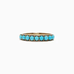 Effy Jewelry 14K Yellow Gold Turquoise Band Ring, 0.70 TCW | Rings