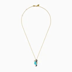 Effy Jewelry 14K Yellow Gold Turquoise, Sapphire, Tsavorite and Diamond Seahorse Pendant | Necklaces & Pendants