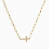 Richline Group 14K Yellow Gold West-East Cross Paperclip Chain Necklace 17" | Necklaces & Pendants