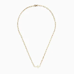 Richline Group 14K Yellow Gold West-East Cross Paperclip Chain Necklace 17" | Necklaces & Pendants