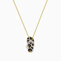 Effy Jewelry 14K Yellow Gold White, Brown, and Black Diamond Flip Flop Pendant | Necklaces & Pendants
