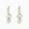 Effy Jewelry 14K Yellow Gold White Topaz and Diamond Earrings | Earrings