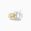 Effy Jewelry 14K Yellow Gold White Topaz and Lemon Quartz Toi et Moi Ring | Rings