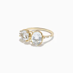 Effy Jewelry 14K Yellow Gold White Topaz and Diamond Ring | Rings