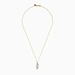Effy Jewelry 14K Yellow Gold White Topaz and Diamond Pendant | Necklaces & Pendants