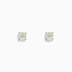 Effy Jewelry 14 Karat White Gold Diamond Stud Earrings with 1.50TCW Round Diamonds | Earrings