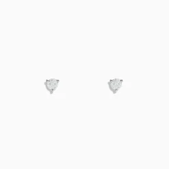 Effy Jewelry 14 Karat White Gold Diamond Stud Earrings with 0.20TCW Round Diamonds | Earrings