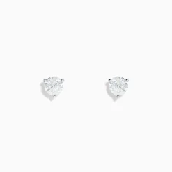Effy Jewelry 14 Karat White Gold Diamond Stud Earrings with 1.25TCW Round Diamonds | Earrings
