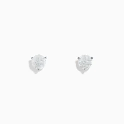 Effy Jewelry 14 Karat White Gold Diamond Stud Earrings with 1.50TCW Round Diamonds | Earrings