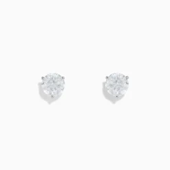 Effy Jewelry 14 Karat White Gold Diamond Stud Earrings with 2.00TCW Round Diamonds | Earrings