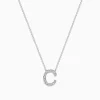 Effy Jewelry 14 Karat White Gold Initial "C" Diamond Necklace | Necklaces & Pendants
