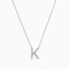 Effy Jewelry 14 Karat White Gold Initial "K" Diamond Necklace | Necklaces & Pendants