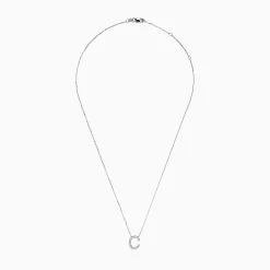 Effy Jewelry 14 Karat White Gold Initial "C" Diamond Necklace | Necklaces & Pendants