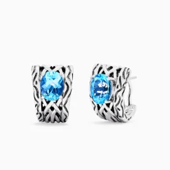 Effy Jewelry 925 Lagoon Sterling Silver Blue Topaz Earrings, 4.50 TCW | Earrings