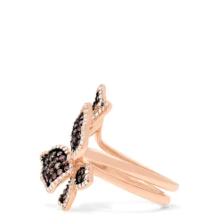 Effy Jewelry Limited Edition Brown and White Diamond Butterfly 2 or 1 Finger Ring, 1.18 TCW | Rings