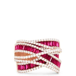 Effy Jewelry Limited Edition 14K Rose Gold Ruby and Diamond Ring, 4.03 TCW | Rings