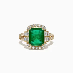 Effy Jewelry Limited Edition 18K Yellow Gold Emerald and Diamond Ring | Rings