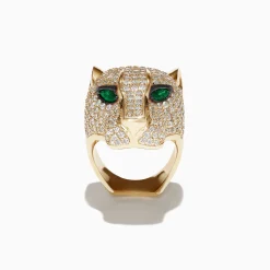 Effy Jewelry Limited Edition 14K Yellow Gold Diamond Panther Head Ring, 3.80 TCW | Rings