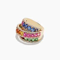 Effy Jewelry Limited Edition 14K Yellow Gold Sapphire and Diamond Statement Ring | Rings