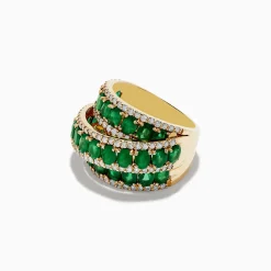 Effy Jewelry Limited Edition 14K Yellow Gold Emerald and Diamond Cocktail Ring 7.14 TCW | Rings