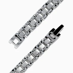 Effy Jewelry Men's 925 Chain Link Sterling Silver Onyx Bracelet 6.80 TCW | Mens