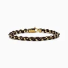 Effy Jewelry Men's 925 Gold Plated Silver Leather Woven Bracelet | Mens