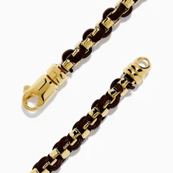 Effy Jewelry Men's 925 Gold Plated Silver Leather Woven Bracelet | Mens