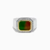 Effy Jewelry Men's 925 Sterling Silver Ammolite and Diamond Ring | Mens