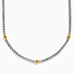 Effy Jewelry Men's 925 Sterling Silver and Yellow Gold Plated Necklace | Mens