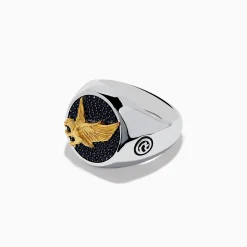 Effy Jewelry Men's 925 Sterling Silver and Yellow Gold Eagle Ring | Mens
