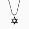 BH Multi Men's 925 Sterling Silver Black Sapphire Star of David Pendant | Mens