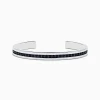 Effy Jewelry Men's 925 Sterling Silver Black Sapphire Cuff Bangle 4.09 TCW | Mens
