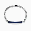 Effy Jewelry Men's 925 Sterling Silver Chain Link Blue Sapphire Bracelet | Mens