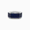 Effy Jewelry Men's 925 Sterling Silver Diamond and Blue Sapphire Ring | Mens