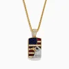 Effy Jewelry Men's 925 Sterling Silver Diamond, Ruby u0026 Blue Sapphire Eagle Pendant | Mens