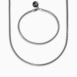 Effy Jewelry Men's 925 Sterling Silver Minimalist Necklace and Bracelet Set | Mens