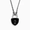 Effy Jewelry Men's 925 Sterling Silver Onyx Lock Pendant | Mens