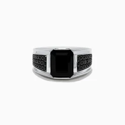 BH Multi Men's 925 Sterling Silver Onyx and Black Spinel Ring | Mens