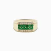 Effy Jewelry Men's Brasilica 14K Yellow Gold Emerald and Diamond Ring | Mens