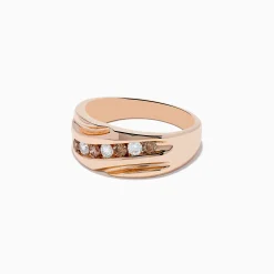 Effy Jewelry Men's 14K Rose Gold Espresso and White Diamond Ring | Mens