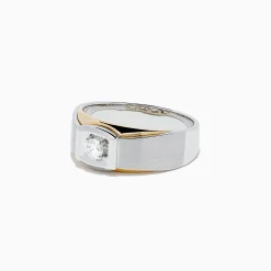 BH Multi Men's 14K Two Tone Gold Diamond Ring, 0.23 TCW | Mens