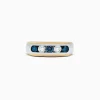 Effy Jewelry Men's 14K Two-Tone Gold Blue and White Diamond Ring, 0.98 TCW | Mens