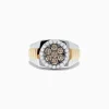 Effy Jewelry Men's 14K Two-Tone Gold Espresso and White Diamond Ring, 0.97 TCW | Mens
