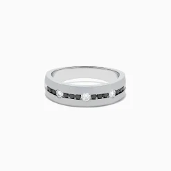 BH Multi Men's 14K White Gold Black and White Diamond Ring, 0.48 TCW | Mens