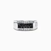Effy Jewelry Men's 14K White Gold Black and White Diamond Ring, 0.96 TCW | Mens